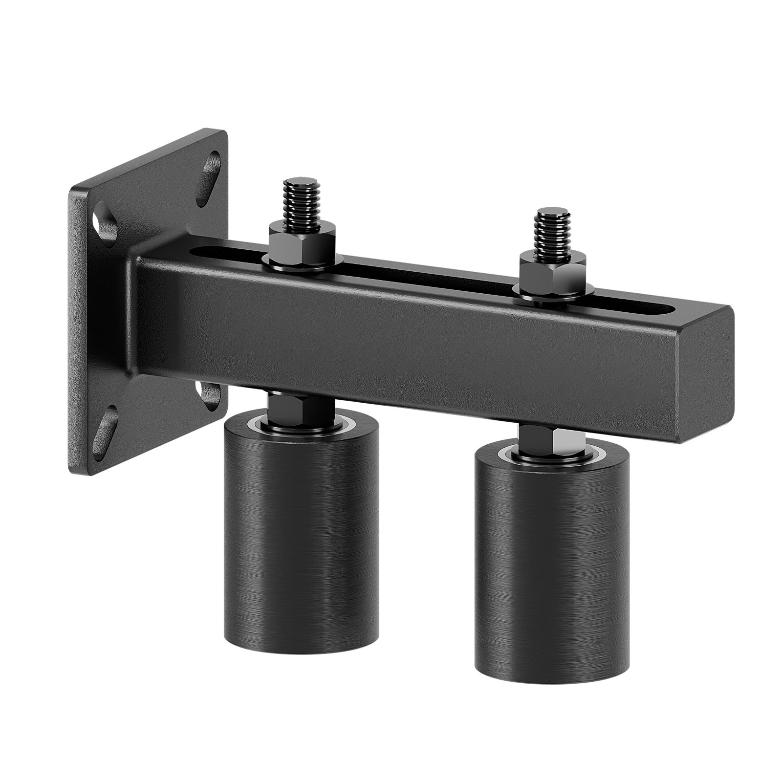 Adjustable 4" Slide Gate Guide Roller, Rust Proof Heavy Duty Steel Sliding Gate Support Assembly, Dual Hard Nylon Guider, Anti Tipping for Sliding Rolling Gates Up to 5.7"