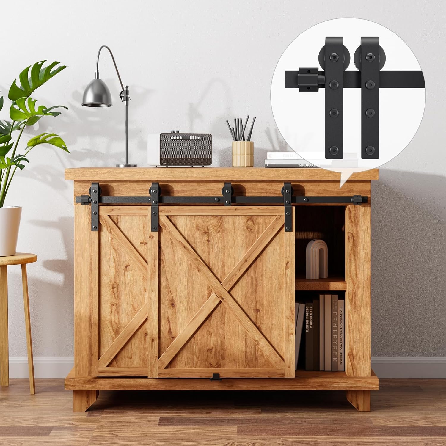 AONAYIOA 3FT/91.5CM Kabinett Mini Schiebetür Hardware-Kit, schiebetürbeschlag,schiebetür komplettset,Schiebegeräuschlos,für Eintürige TV-Ständer, Kleiner Kleiderschrank (Keine Schranktür)