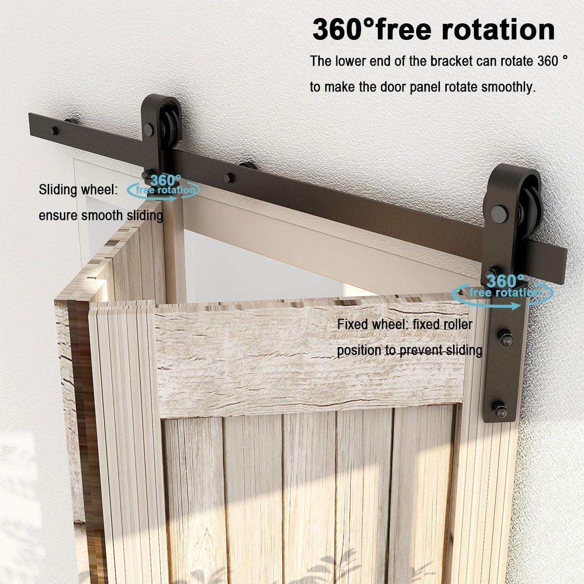 40"/3.3FT Bi-Folding Sliding Barn Door Hardware Kit for 2 Doors, Bi Fold Barn Door Hardware Fit Door Opening Width 34",Smoothly and Quietly,Easy to Install,No Door Panel (J Shape Hanger)