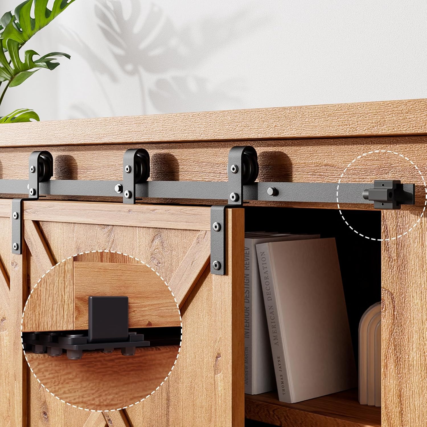 AONAYIOA 3FT/91.5CM Kabinett Mini Schiebetür Hardware-Kit, schiebetürbeschlag,schiebetür komplettset,Schiebegeräuschlos,für Eintürige TV-Ständer, Kleiner Kleiderschrank (Keine Schranktür)