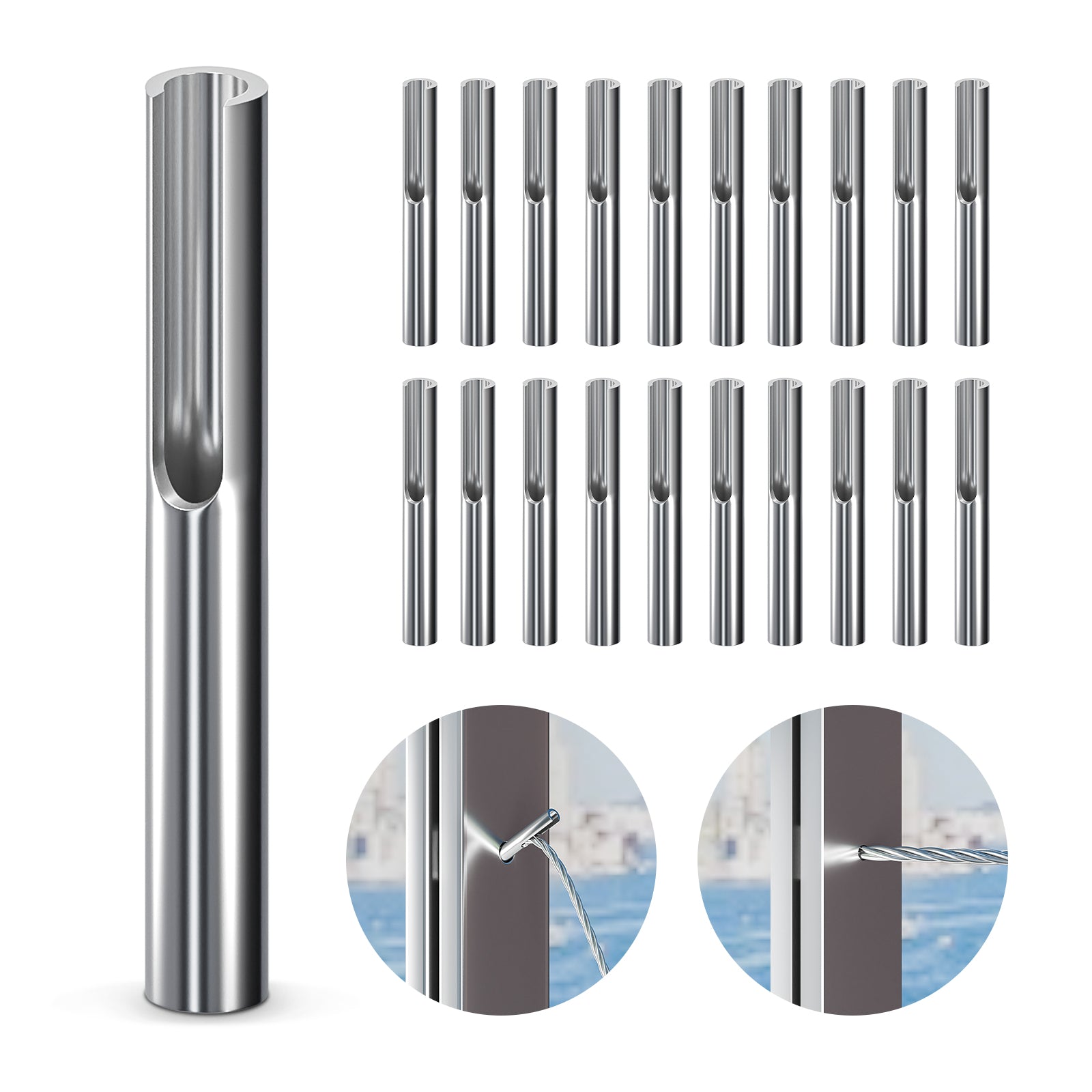 40 Pack 316 Stainless Steel 1/8" Adjustable Invisible Cable Railing Kit, Terminal Toggle Anchor Angle, Indoor Railing Kit for Metal Railing Corner Post and Wall Post