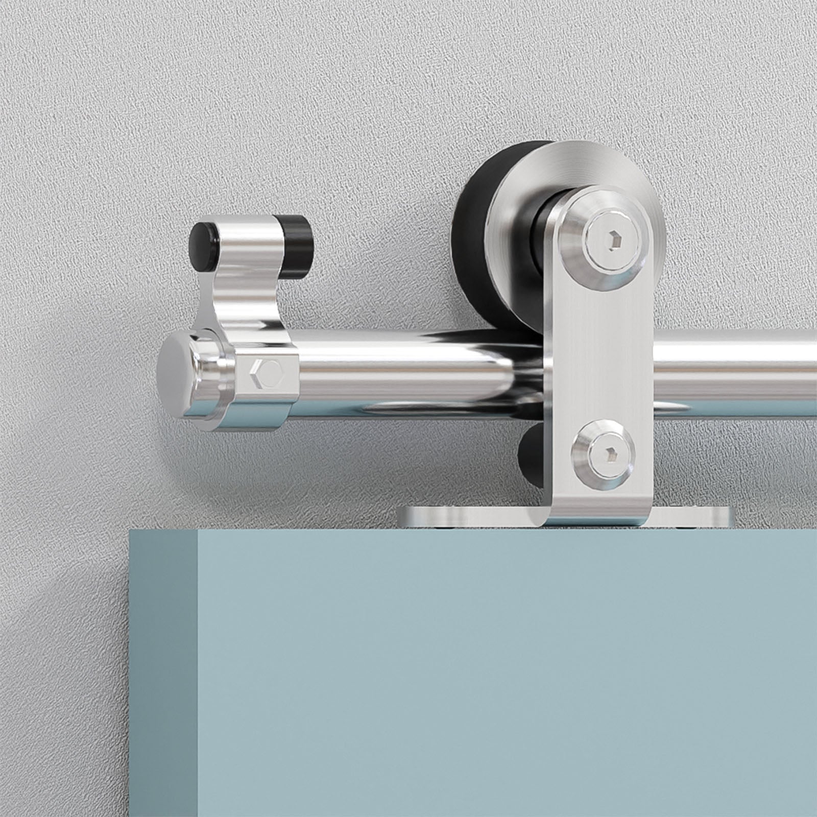 6.6FT Top Mount Sliding Barn Door Hardware Kit, Stainless Steel Barn Door Hardware Track and Kit, Heavy Duty Sturdy Barn Door Hardware Kit for Single Door(T Shaped)