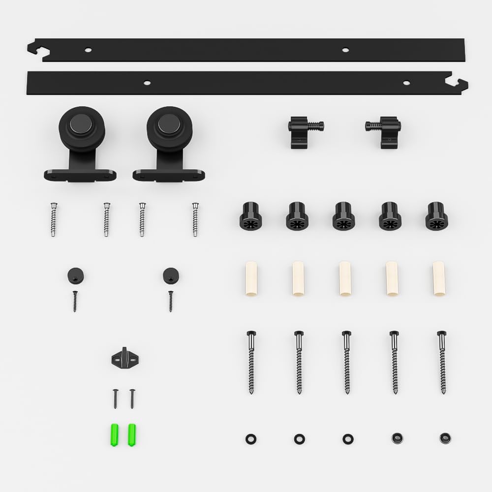 6FT Sliding Barn Door Hardware Kit, Sliding Door Track for 36" Wide Single Door, Barn Door Hardware, Smoothly and Silently, Easy to Install (T Shape)
