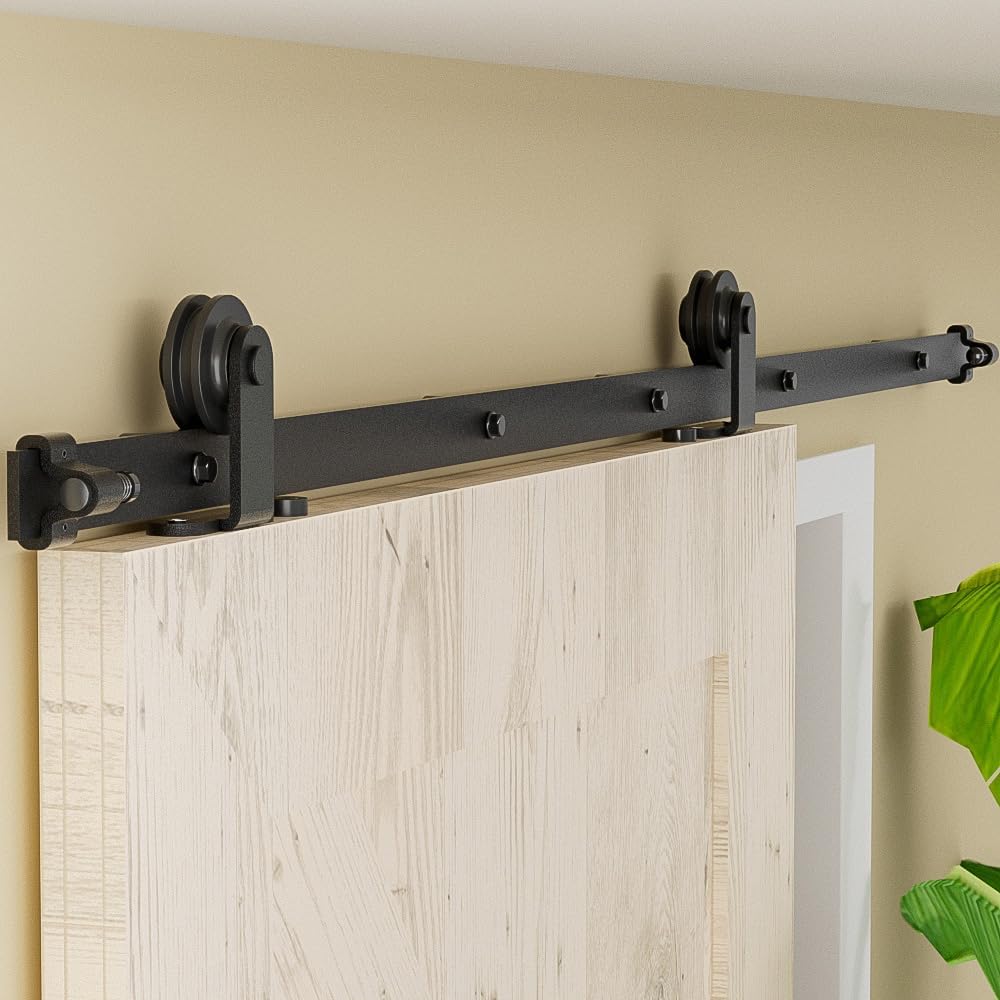 6FT Sliding Barn Door Hardware Kit, Sliding Door Track for 36" Wide Single Door, Barn Door Hardware, Smoothly and Silently, Easy to Install (T Shape)