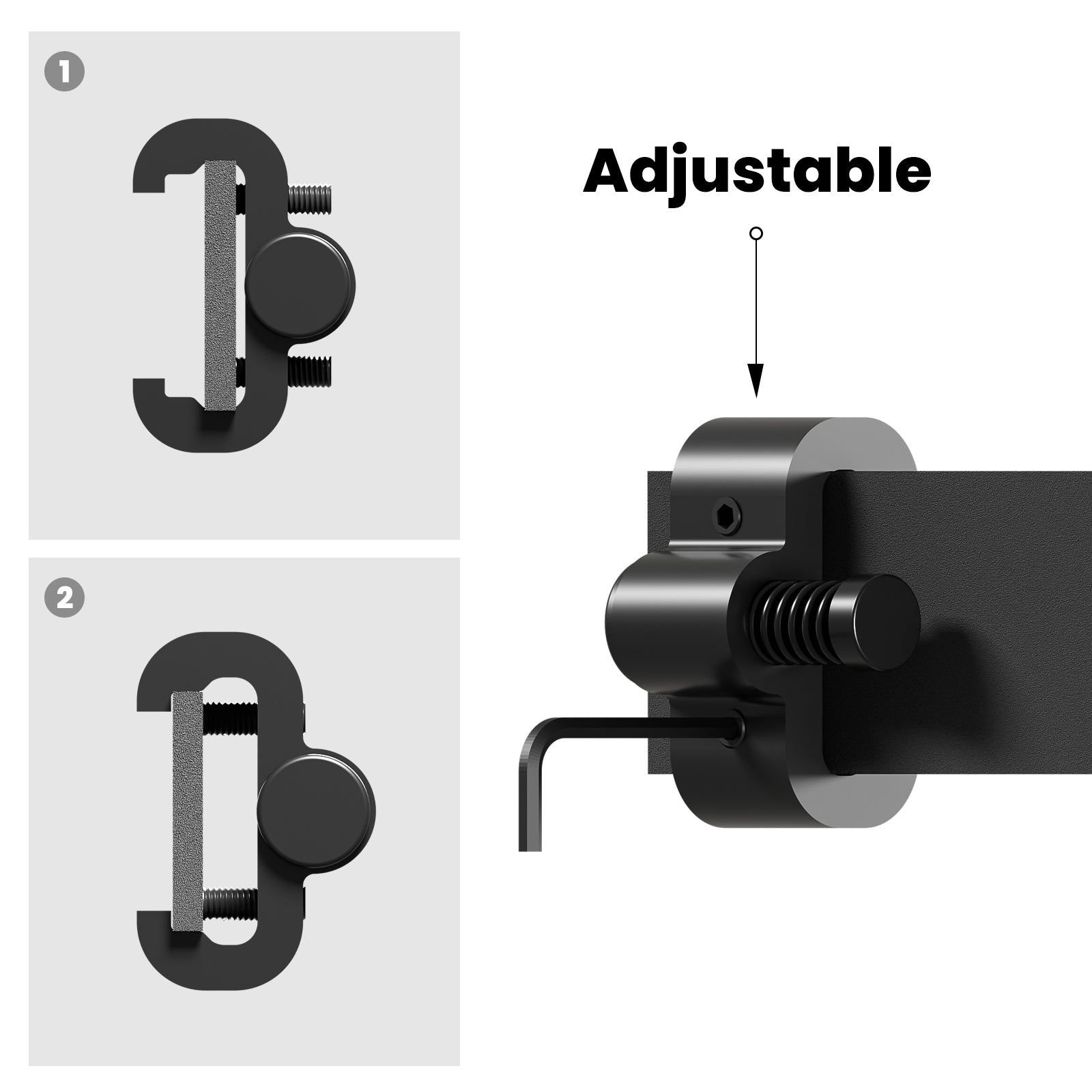 2PCS Adjustable Barn Door Stopper, Upgrade Sliding Barn Door Stopper for Flat Track