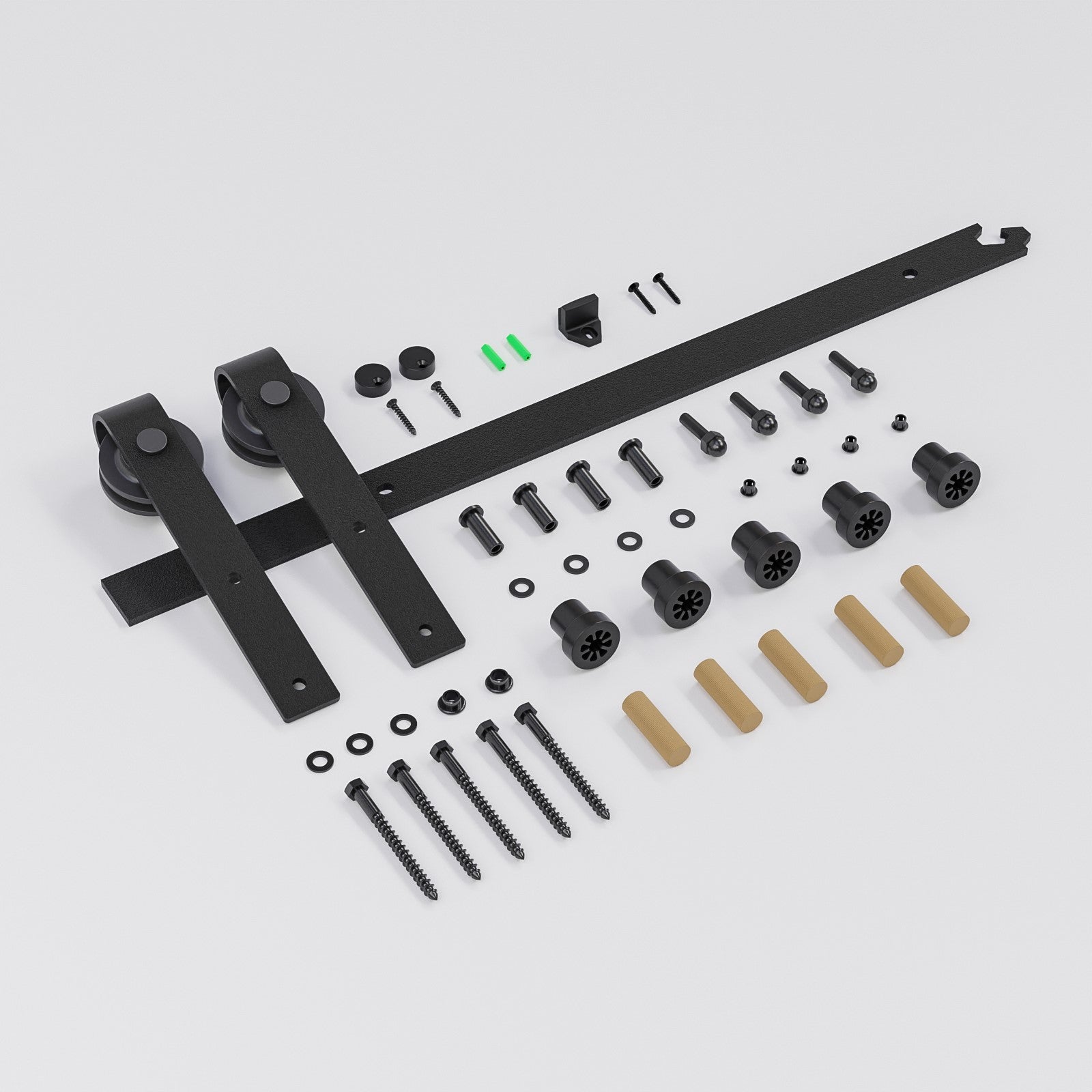 7FT Sliding Barn Door Hardware Kit for Single Door, Sliding Door Track, Easy to Install, Smoothly and Quietly, Fit 1.18-1.96" Thicknesses Fit 42" Wide Door (J Shape Hanger)