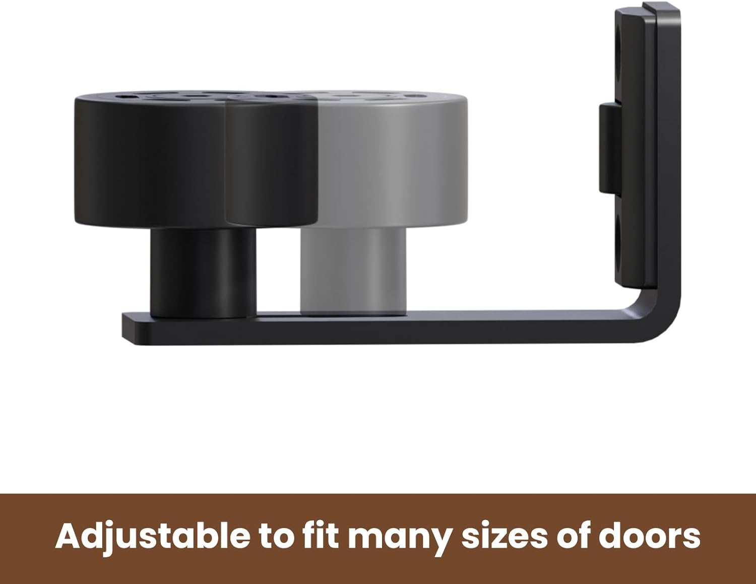 2PCS AONAYIOA Adjustable Roller Sliding Barn Door Bottom Floor Guide, Wall Mounted Barn Floor Guide, with Flush Flat Bottom, Fit All Size(Black)