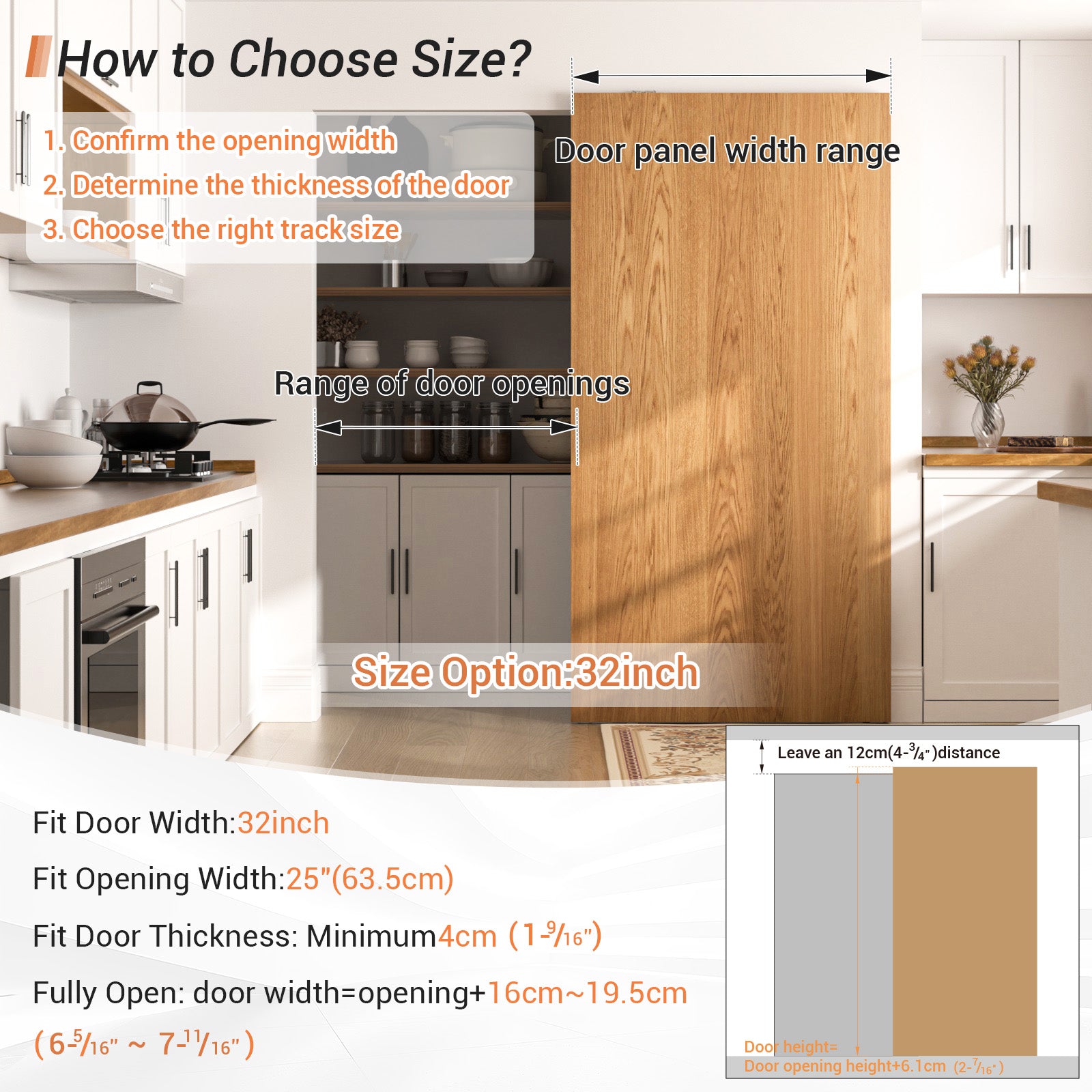 36" Concealed Sliding Barn Door Hardware with Soft Close Mechanism,Hidden Barn Door Hardware Kit,Wall Mount no Floor Track Fits Opening Width 25"-29"(Door not Included)