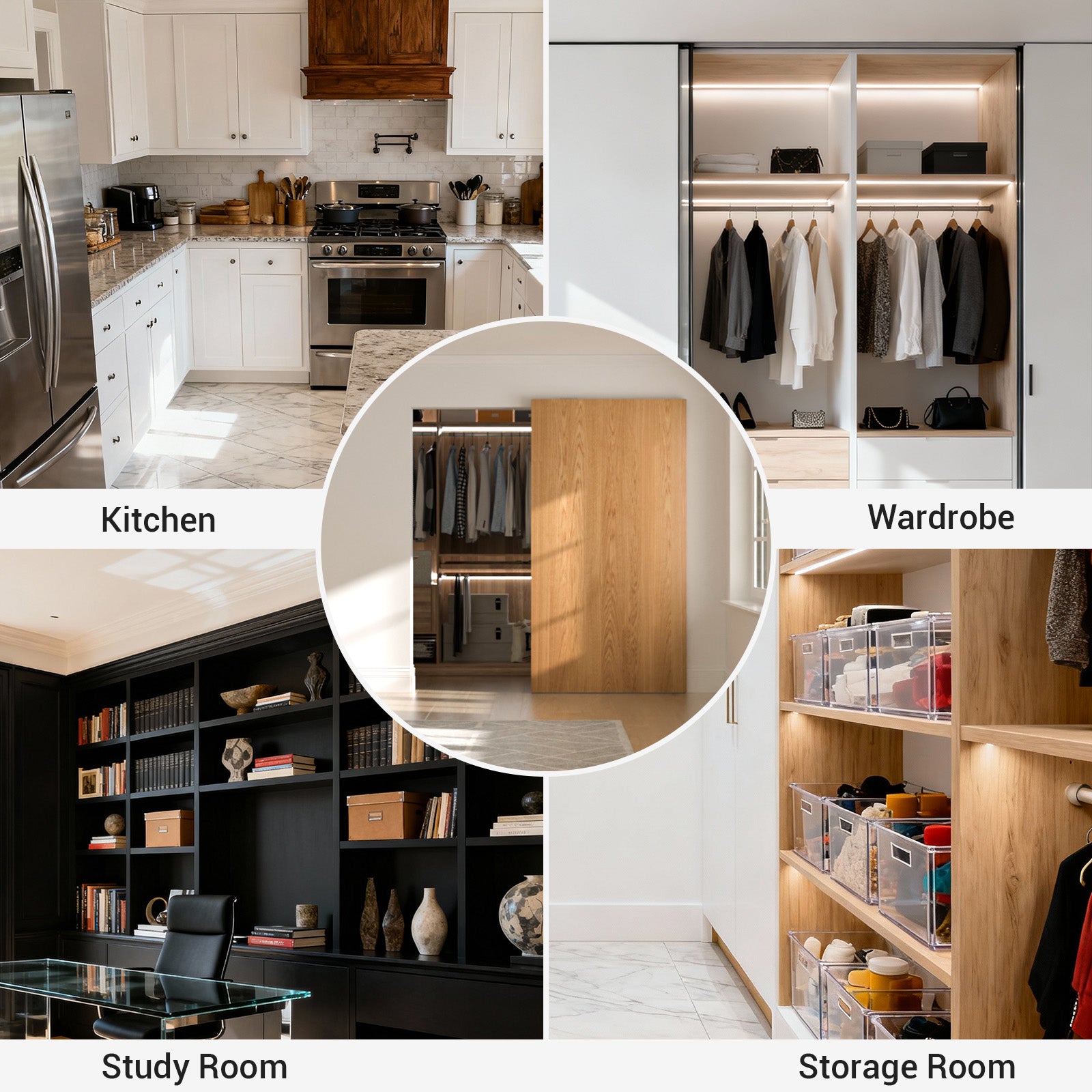 36" Concealed Sliding Barn Door Hardware with Soft Close Mechanism,Hidden Barn Door Hardware Kit,Wall Mount no Floor Track Fits Opening Width 25"-29"(Door not Included)