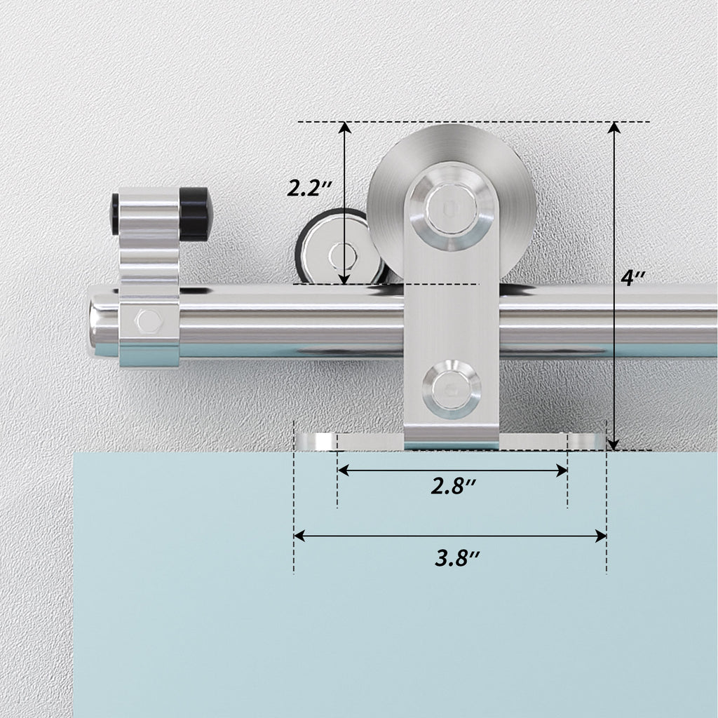 5FT Top Mount Sliding Barn Door Hardware Kit, Stainless Steel Barn Door Hardware Track and Kit, Heavy Duty Sturdy Barn Door Hardware Kit for Single Door（T Shaped）