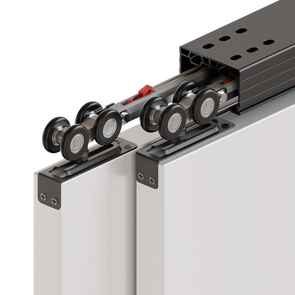 Bypass Sliding Closet Door Hardware Track, Heavy Duty Aluminum Closet Door Hardware Bypass Door Hardware, Soft Close Barn Door Hardware Kit (No Door)