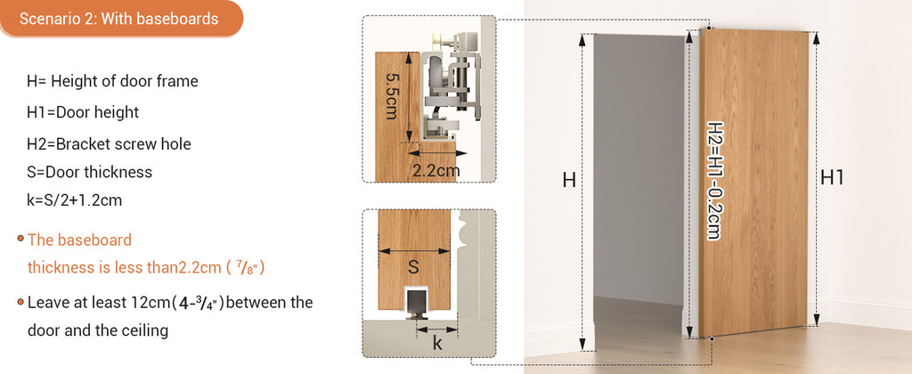 36" Concealed Sliding Barn Door Hardware with Soft Close Mechanism,Hidden Barn Door Hardware Kit,Wall Mount no Floor Track Fits Opening Width 25"-29"(Door not Included)