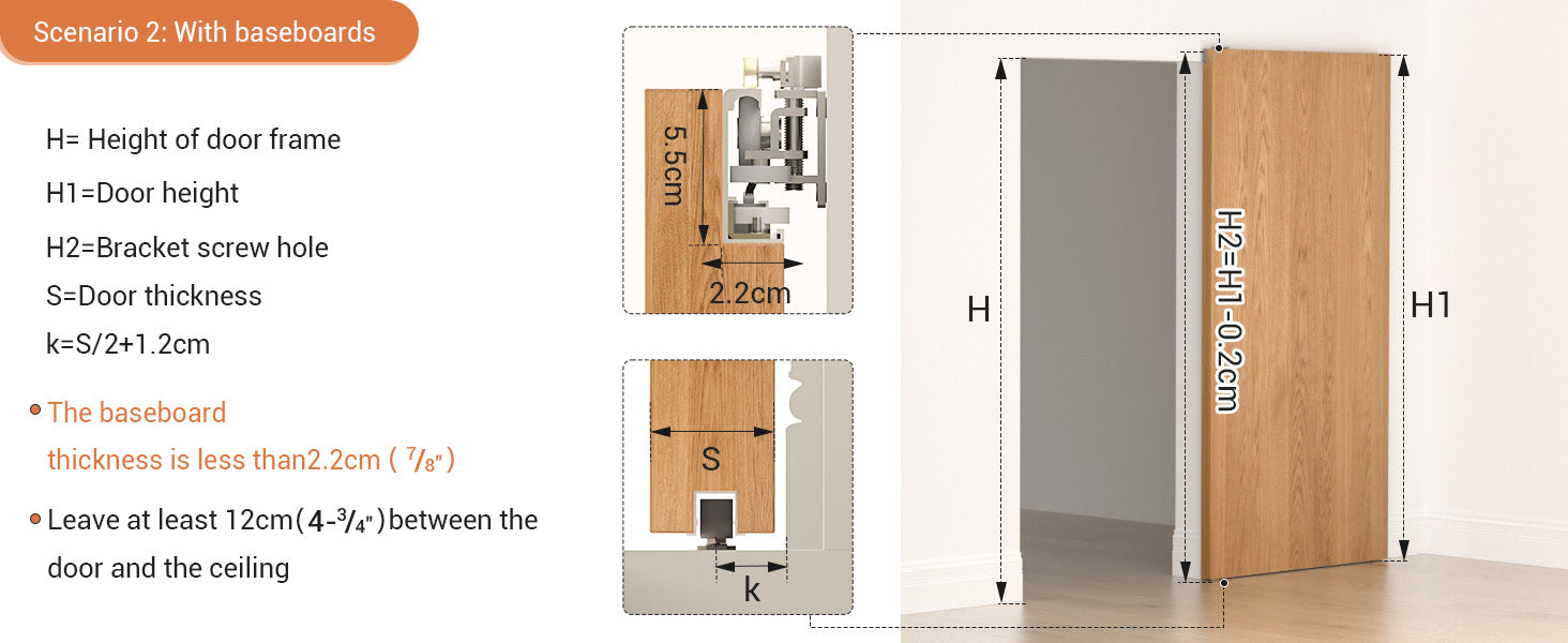 36" Concealed Sliding Barn Door Hardware with Soft Close Mechanism,Hidden Barn Door Hardware Kit,Wall Mount no Floor Track Fits Opening Width 25"-29"(Door not Included)