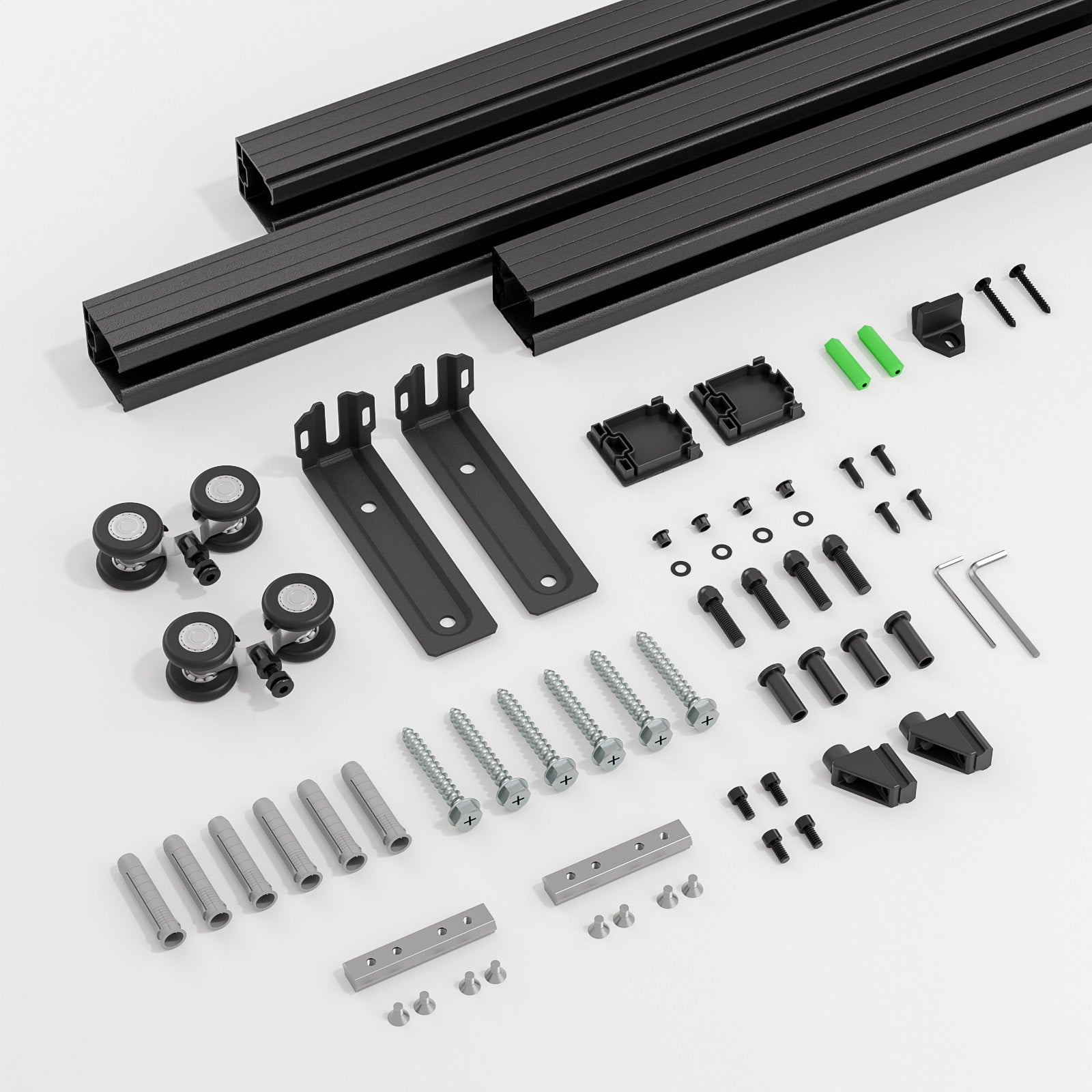 Ceiling Mount Box Rail Barn Door Hardware Heavy Duty Sliding Barn Door Track, Aluminium Alloy Kit for Single Door (No Door)