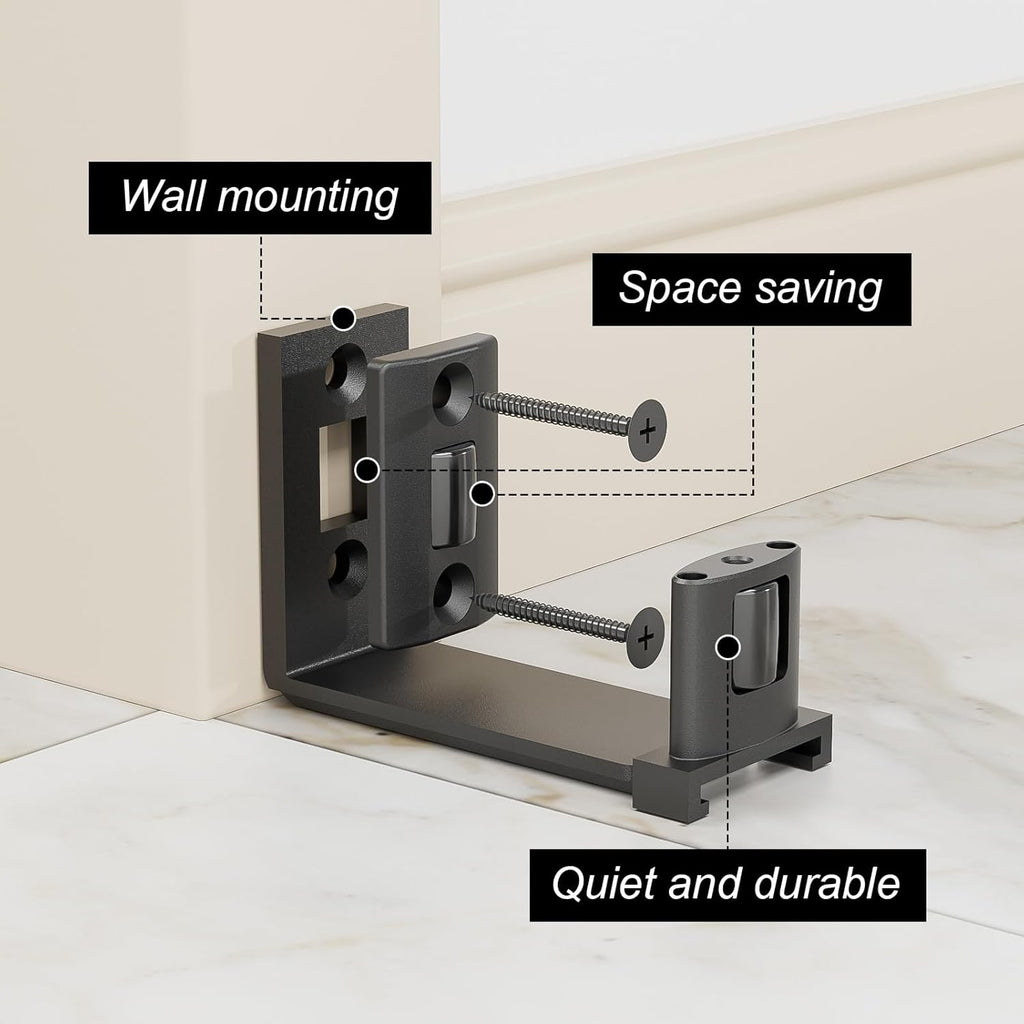 AONAYIOA Wand-/Türverstellbare Bodenschienen, Schiebetür-Schiebetür-Bodenschienen, für Glas-/Holztüren, schwarz