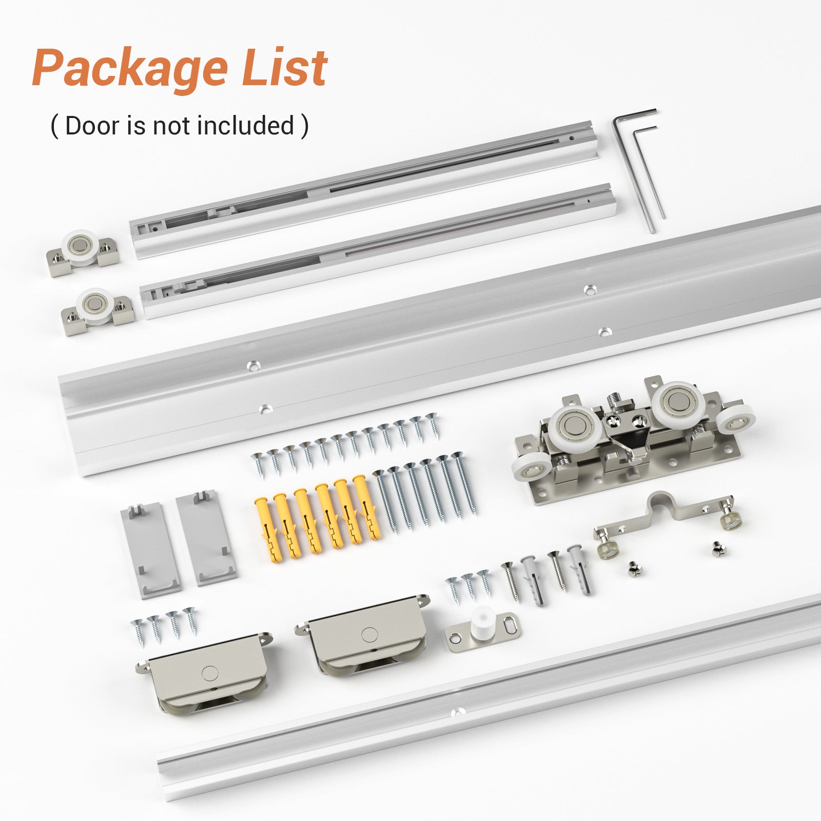 36" Concealed Sliding Barn Door Hardware with Soft Close Mechanism,Hidden Barn Door Hardware Kit,Wall Mount no Floor Track Fits Opening Width 25"-29"(Door not Included)