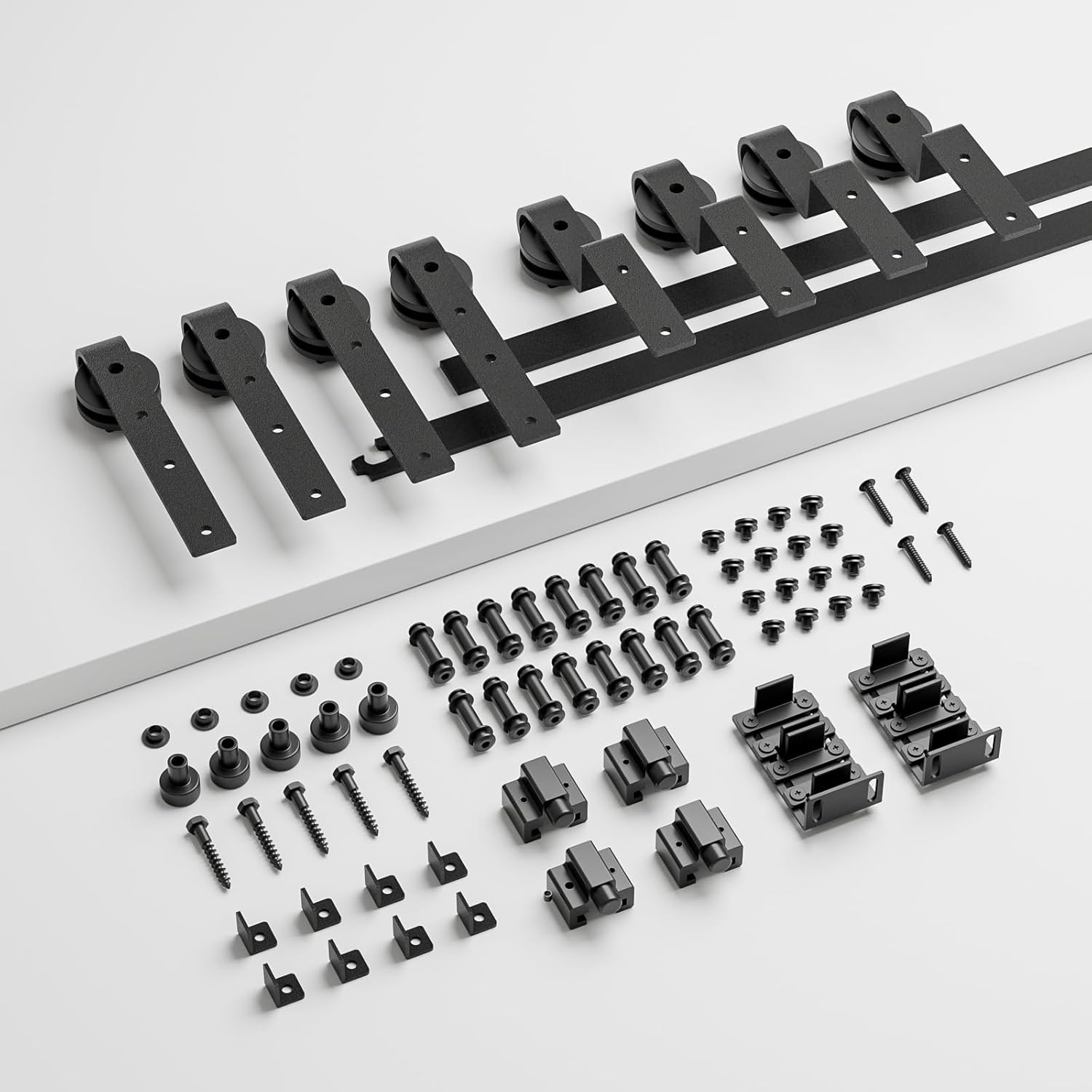 AONAYIOA 8FT/244CM Kabinett Mini Schiebetür Hardware-Kit, schiebetürbeschlag,schiebetür komplettset,Schiebegeräuschlos,für Eintürige TV-Ständer, Kleiner Kleiderschrank (Keine Schranktür)