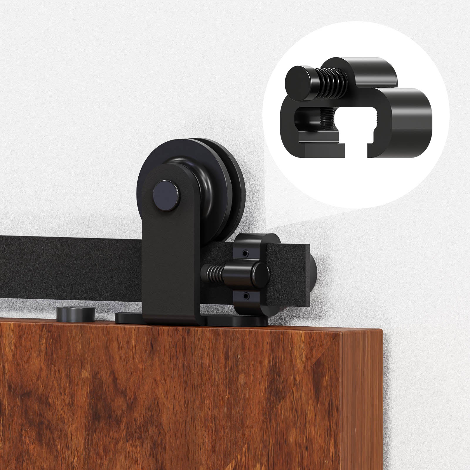 2PCS Adjustable Barn Door Stopper, Upgrade Sliding Barn Door Stopper for Flat Track