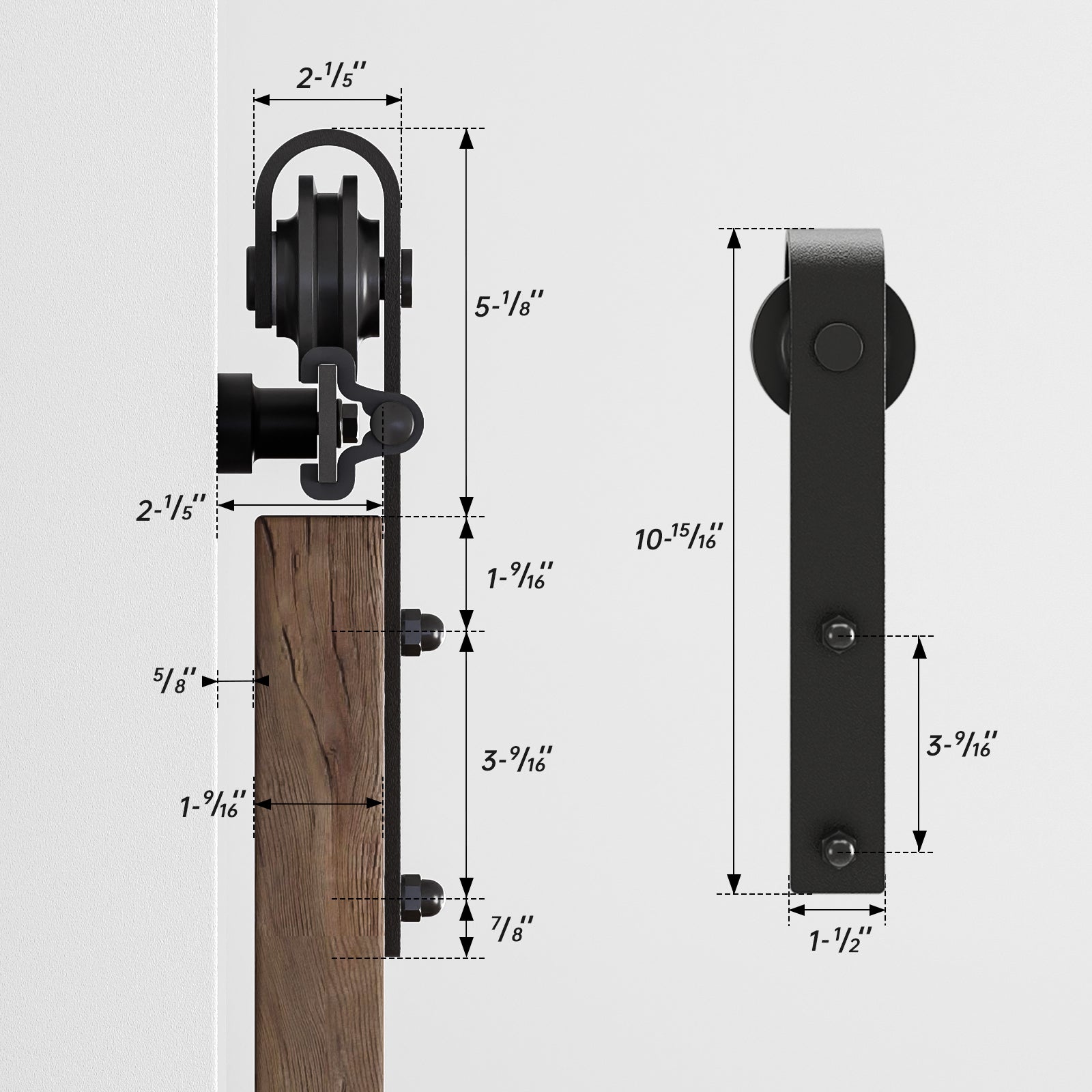7FT Sliding Barn Door Hardware Kit for Single Door, Sliding Door Track, Easy to Install, Smoothly and Quietly, Fit 1.18-1.96" Thicknesses Fit 42" Wide Door (J Shape Hanger)
