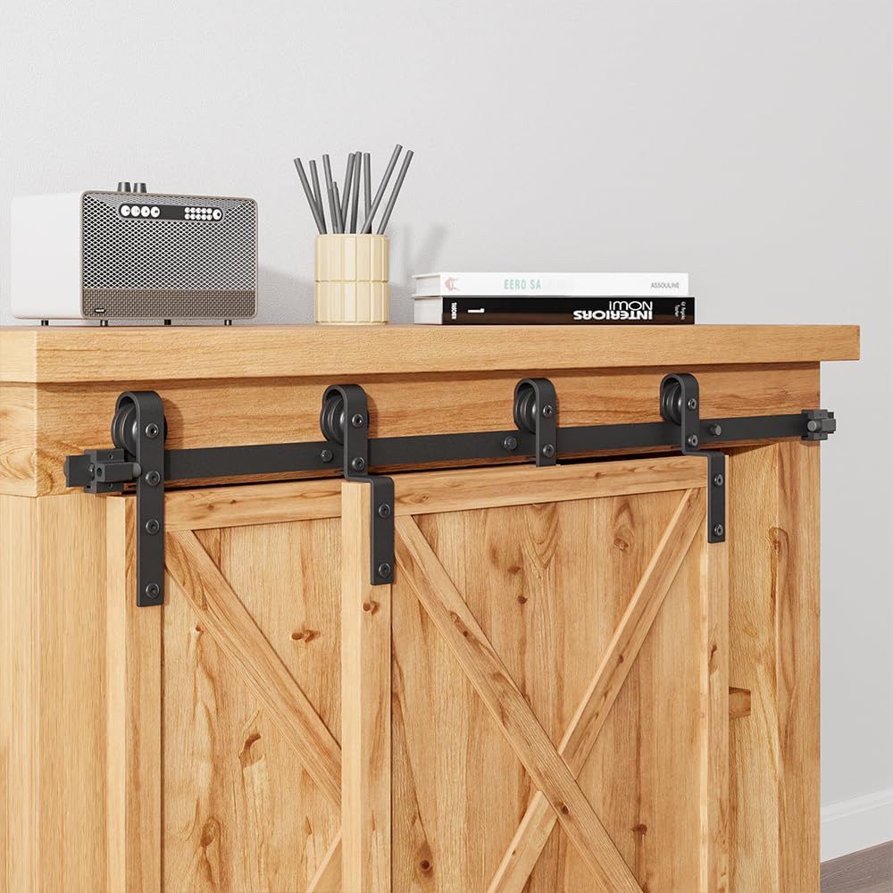 AONAYIOA 3.5FT/106CM Kabinett Mini Schiebetür Hardware-Kit, schiebetürbeschlag,schiebetür komplettset,Schiebegeräuschlos,für Eintürige TV-Ständer, Kleiner Kleiderschrank (Keine Schranktür)