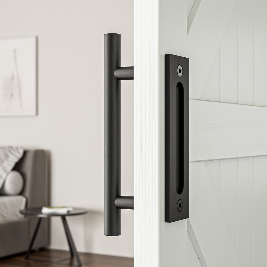 30CM Sliding Barn Door Handle Two-Side Design,Matt Black