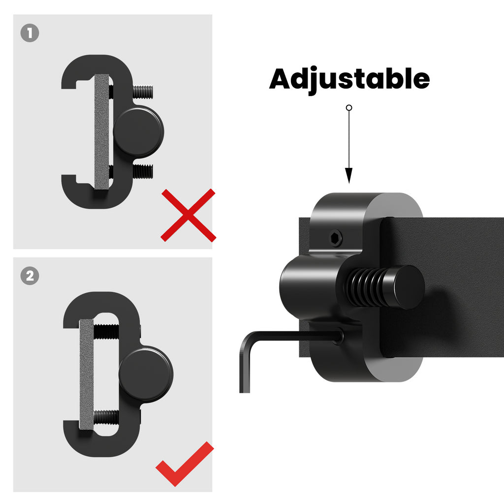 2PCS Adjustable Barn Door Stopper, Upgrade Sliding Barn Door Stopper for Flat Track