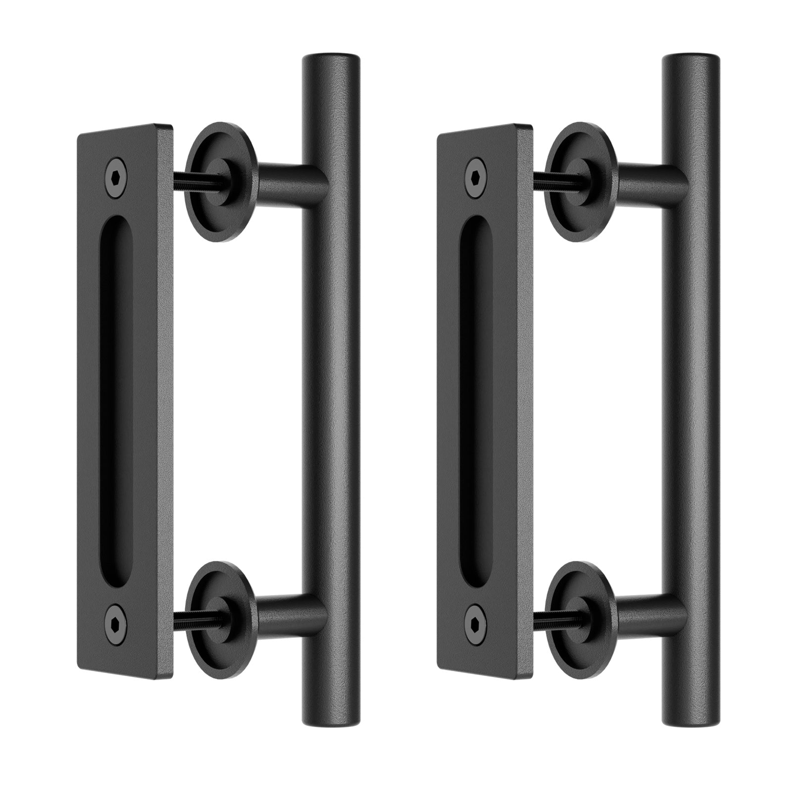 2PCS 30CM Sliding Barn Door Handle Two-Side Design,Matt Black