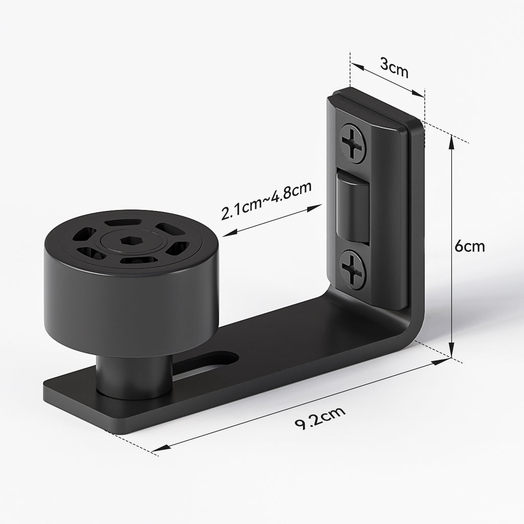 2PCS AONAYIOA Adjustable Roller Sliding Barn Door Bottom Floor Guide, Wall Mounted Barn Floor Guide, with Flush Flat Bottom, Fit All Size(Black)