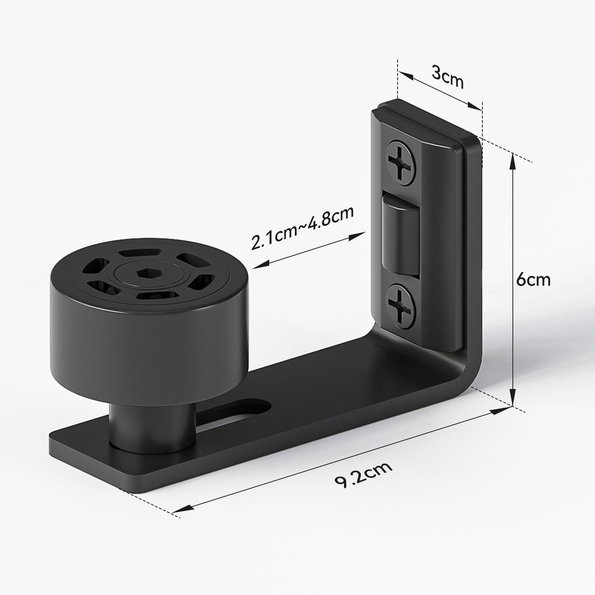 2PCS AONAYIOA Adjustable Roller Sliding Barn Door Bottom Floor Guide, Wall Mounted Barn Floor Guide, with Flush Flat Bottom, Fit All Size(Black)