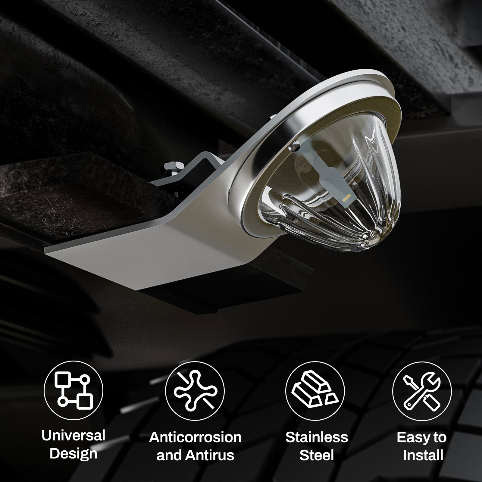 Watermelon Light Bracket,Stainless Steel Material,Universal Clamp Style Mount,Watermelon Lights Under Glow Bracket for Universal Truck RV-2PCS