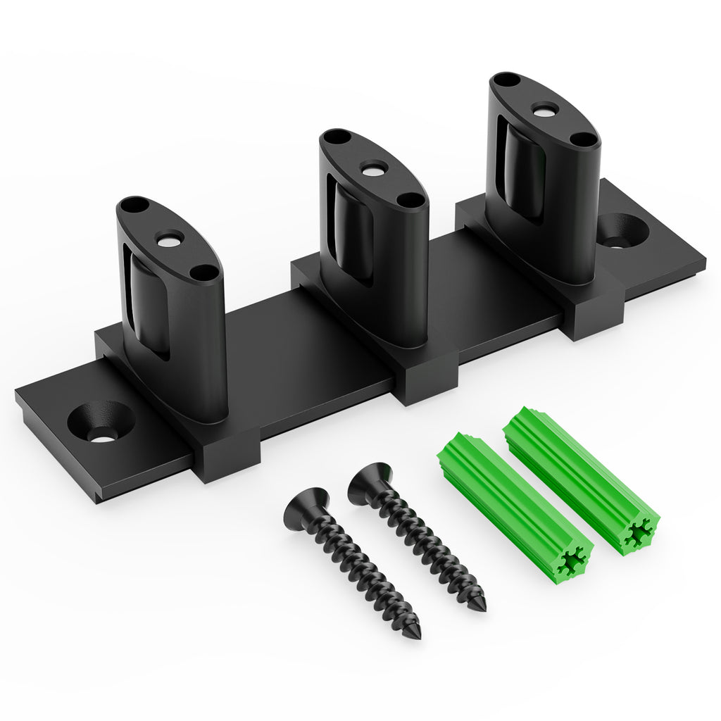 Siding Closet Door Floor Guide,Update Adjustable 3-Roller Design for Bypass Door Floor Guide,Sliding Door Bottom Guide,Easy Install, Black