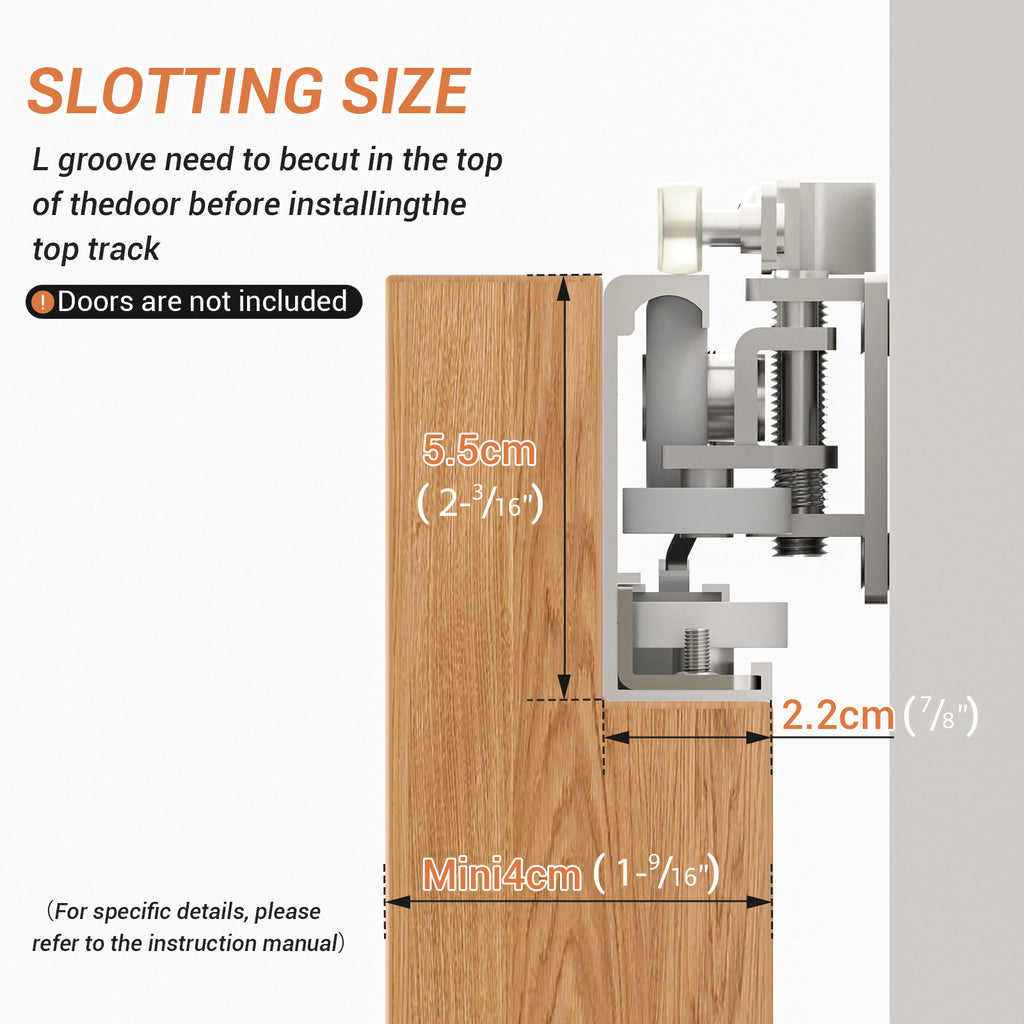 32" Concealed Sliding Barn Door Hardware with Soft Close Mechanism,Hidden Barn Door Hardware Kit,Wall Mount no Floor Track Fits Opening Width 25" (Door not Included)