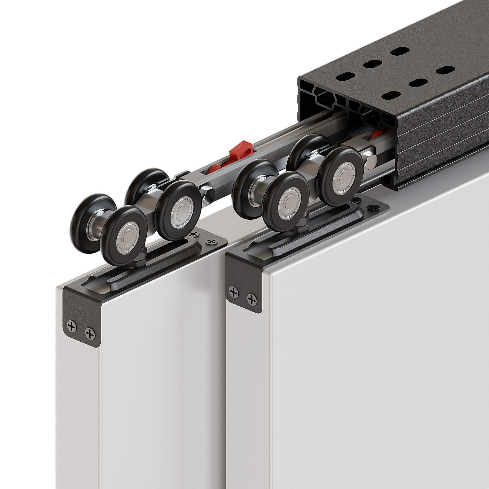 Bypass Sliding Closet Door Hardware Track, Heavy Duty Aluminum Closet Door Hardware Bypass Door Hardware, Soft Close Barn Door Hardware Kit (No Door)