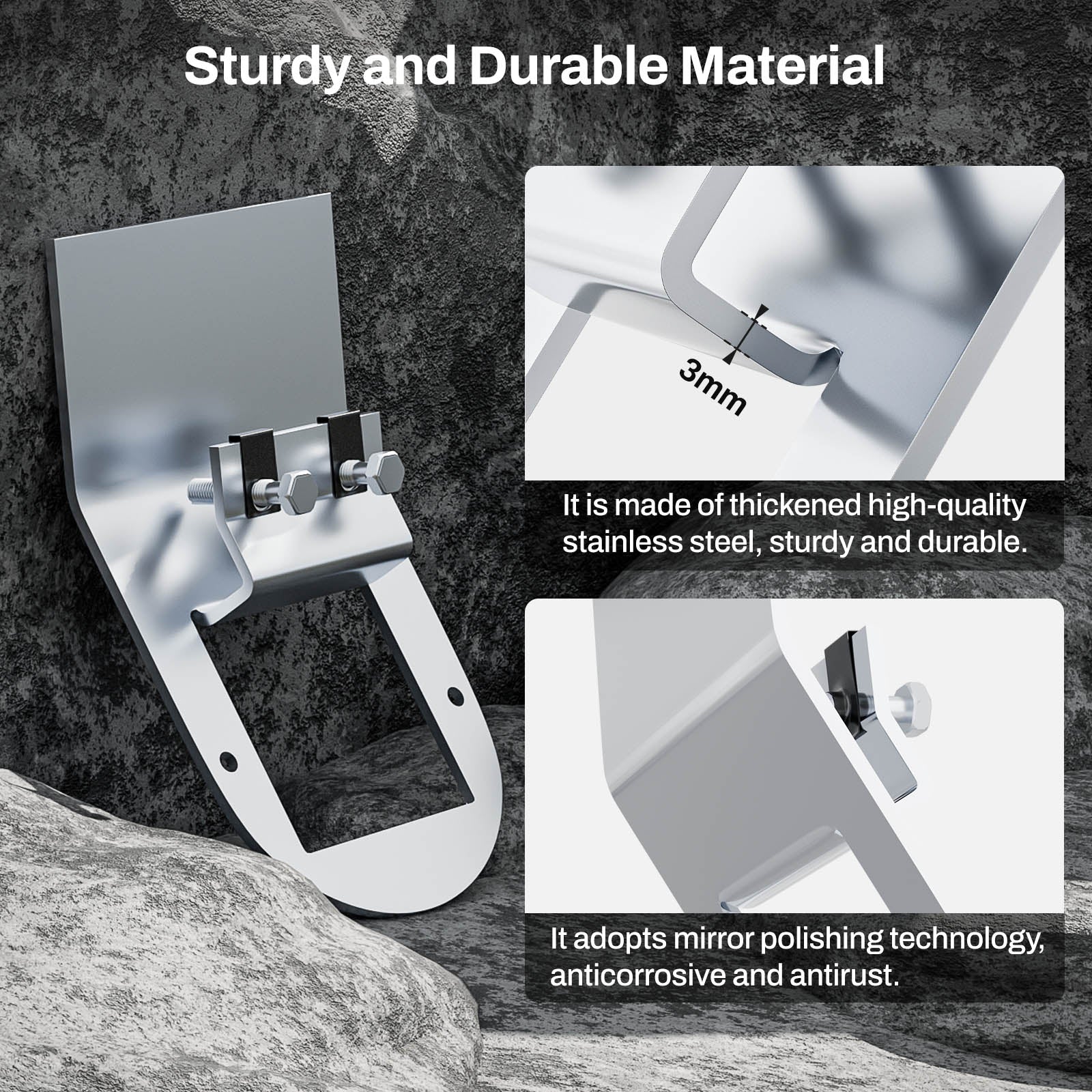 Watermelon Light Bracket,Stainless Steel Material,Universal Clamp Style Mount,Watermelon Lights Under Glow Bracket for Universal Truck RV-2PCS