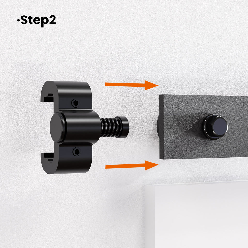 2PCS Adjustable Barn Door Stopper, Upgrade Sliding Barn Door Stopper for Flat Track