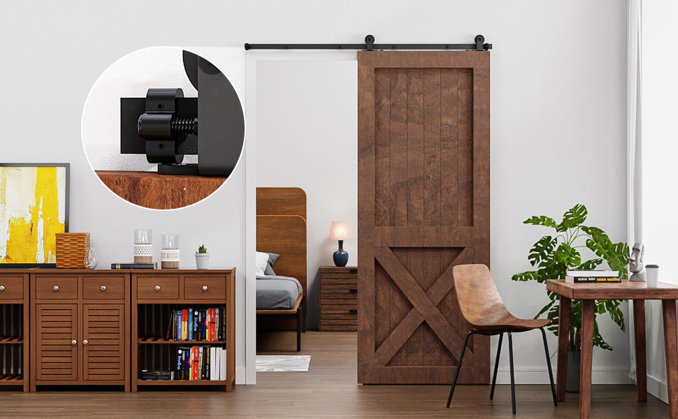 2PCS Adjustable Barn Door Stopper, Upgrade Sliding Barn Door Stopper for Flat Track