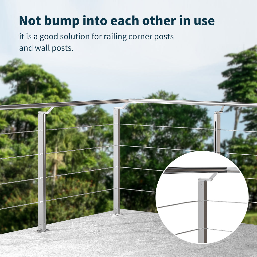 40 Pack 316 Stainless Steel 1/8" Adjustable Invisible Cable Railing Kit, Terminal Toggle Anchor Angle, Indoor Railing Kit for Metal Railing Corner Post and Wall Post