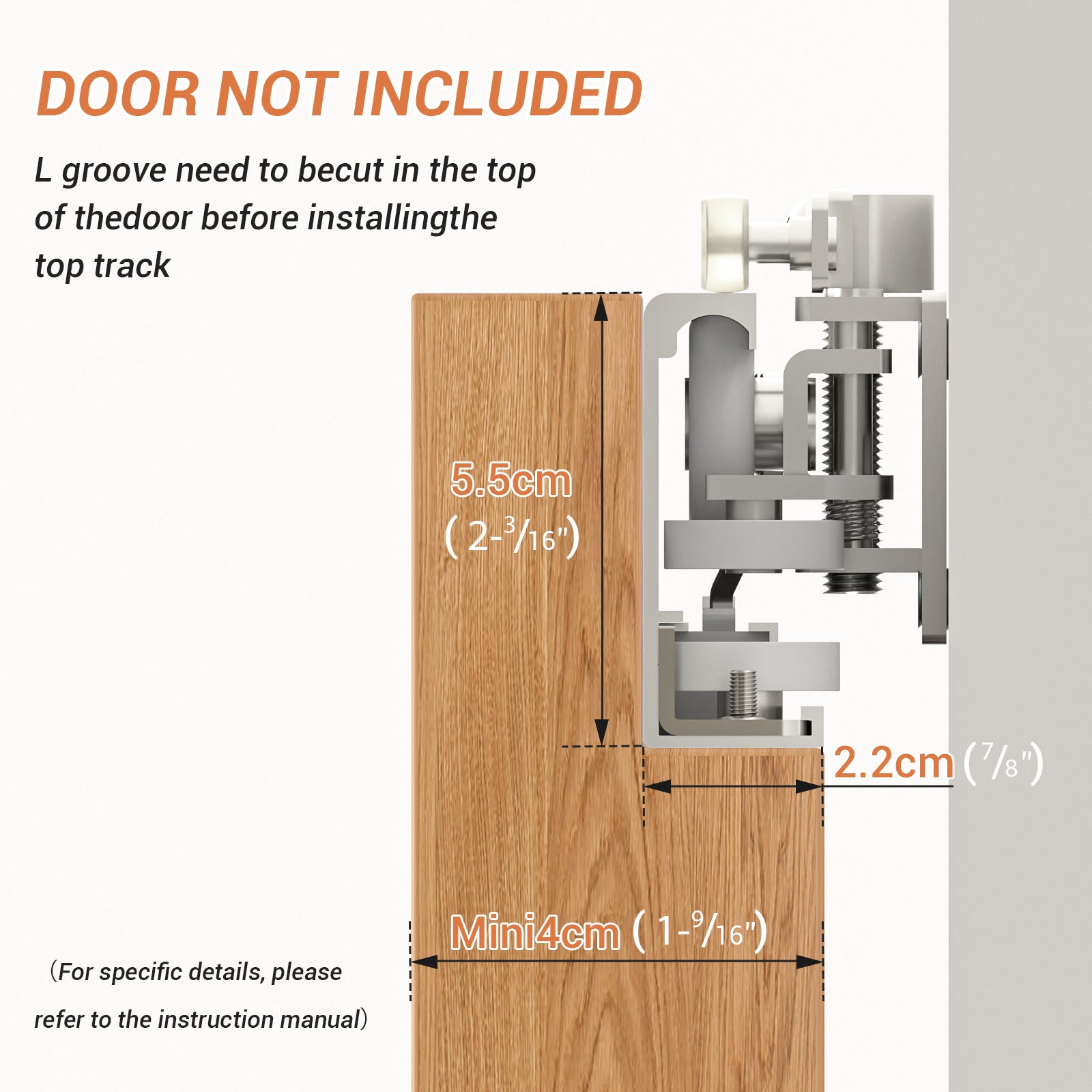36" Concealed Sliding Barn Door Hardware with Soft Close Mechanism,Hidden Barn Door Hardware Kit,Wall Mount no Floor Track Fits Opening Width 25"-29"(Door not Included)