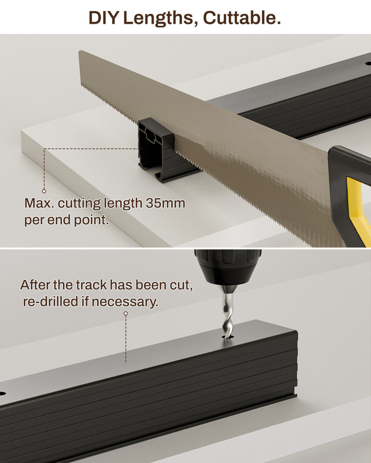 Box Rail Hardware Bifold Sliding Barn Door Hardware Track, Ceiling Mount Aluminium Alloy Kit for 2 Bifold Doors (Door Not Included)