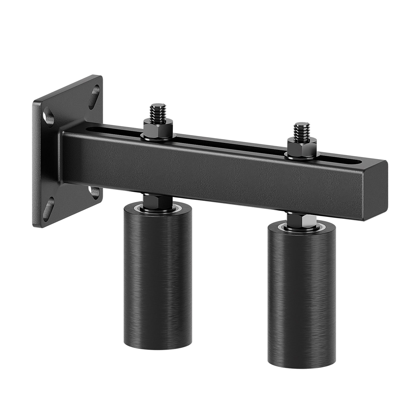 Adjustable 3" Slide Gate Guide Roller, Rust Proof Heavy Duty Steel Sliding Gate Support Assembly, Dual Hard Nylon Guider, Anti Tipping for Sliding Rolling Gates Up to 4"