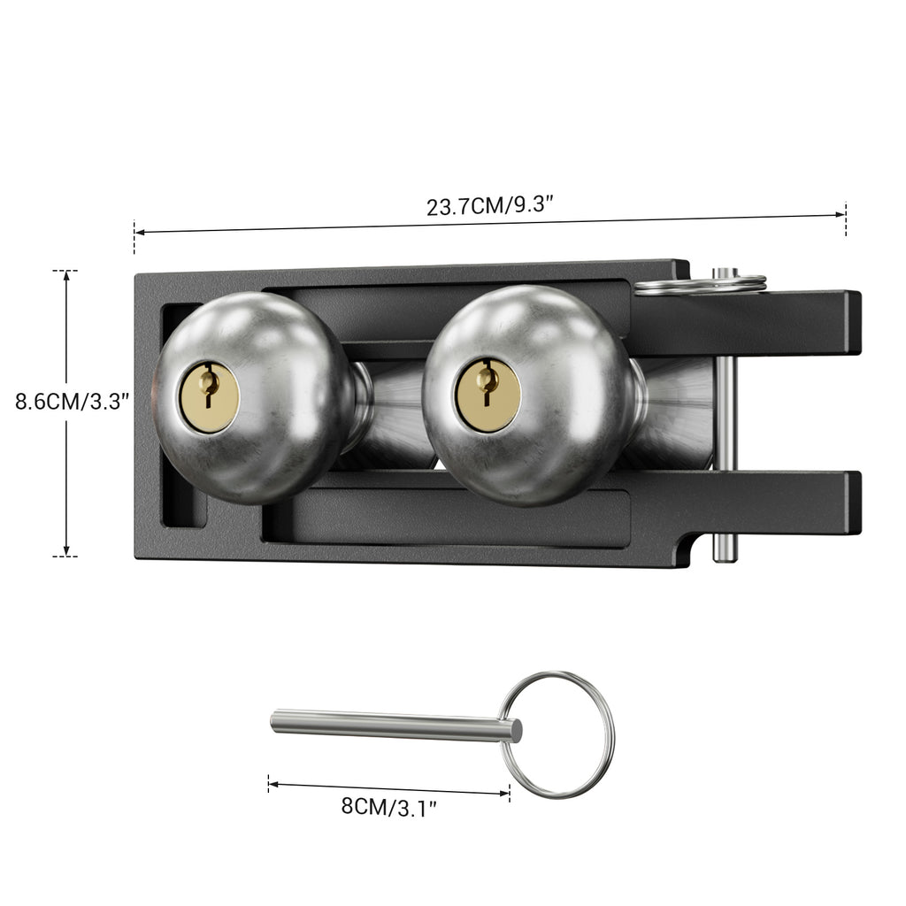 Double Door French Door Locks, Adjustable Childproof French Door Security,Easy Adjustable French Door Locks,Lock Picking,Black