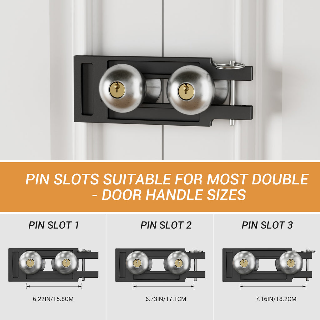 Double Door French Door Locks, Adjustable Childproof French Door Security,Easy Adjustable French Door Locks,Lock Picking,Black