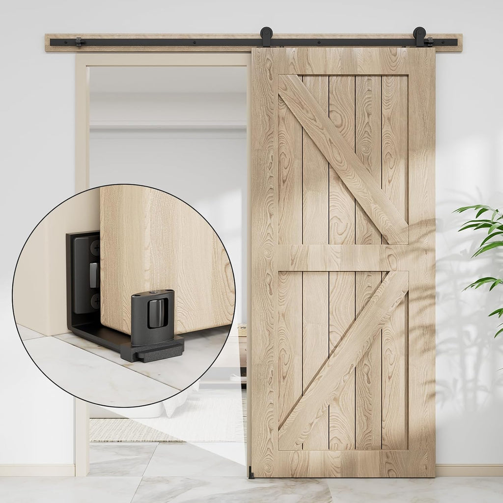 AONAYIOA Wand-/Türverstellbare Bodenschienen, Schiebetür-Schiebetür-Bodenschienen, für Glas-/Holztüren, schwarz