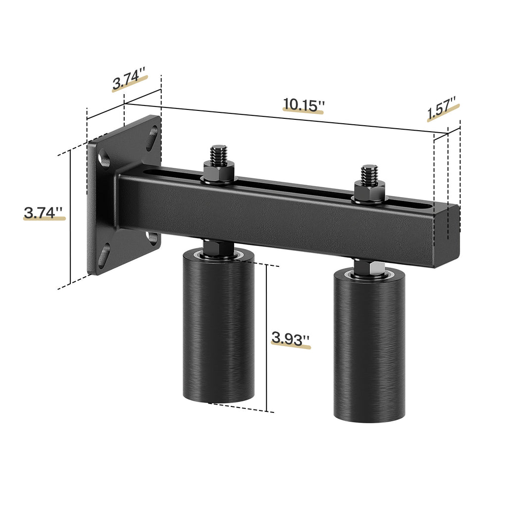 Adjustable 4" Slide Gate Guide Roller, Rust Proof Heavy Duty Steel Sliding Gate Support Assembly, Dual Hard Nylon Guider, Anti Tipping for Sliding Rolling Gates Up to 5.7"