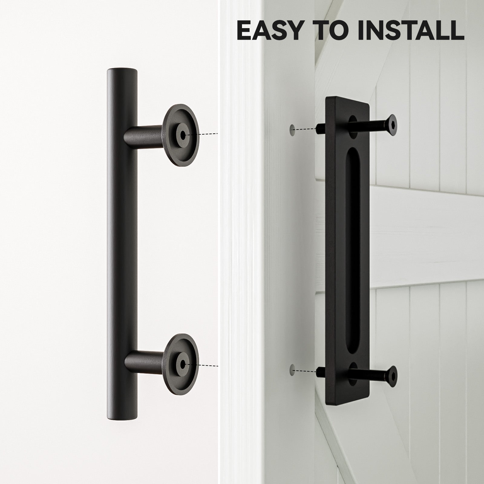 30CM Sliding Barn Door Handle Two-Side Design,Matt Black