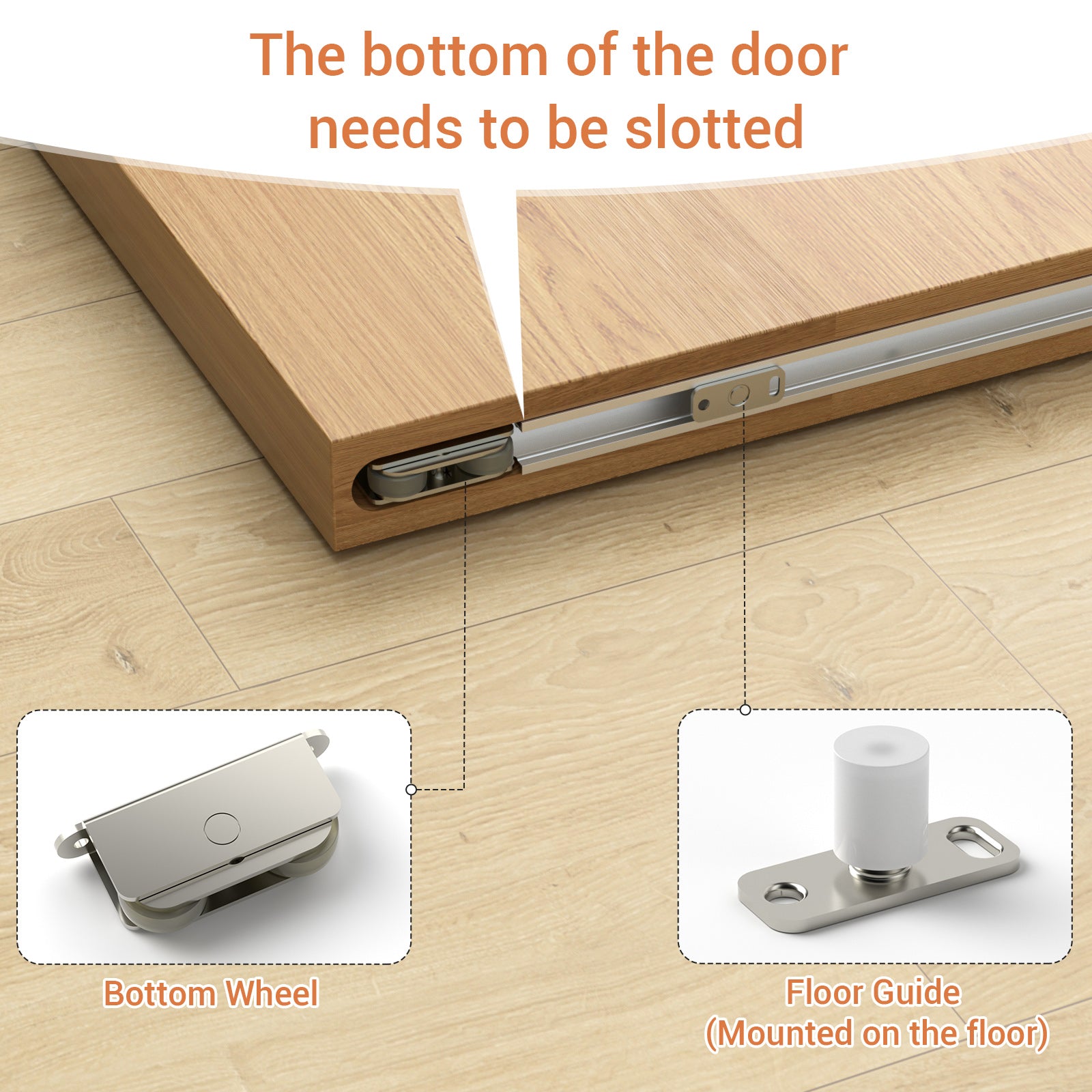 36" Concealed Sliding Barn Door Hardware with Soft Close Mechanism,Hidden Barn Door Hardware Kit,Wall Mount no Floor Track Fits Opening Width 25"-29"(Door not Included)