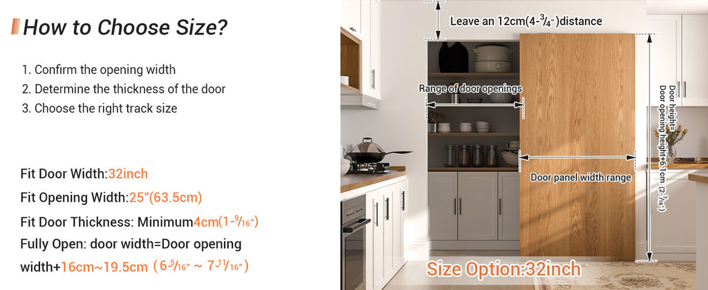 36" Concealed Sliding Barn Door Hardware with Soft Close Mechanism,Hidden Barn Door Hardware Kit,Wall Mount no Floor Track Fits Opening Width 25"-29"(Door not Included)