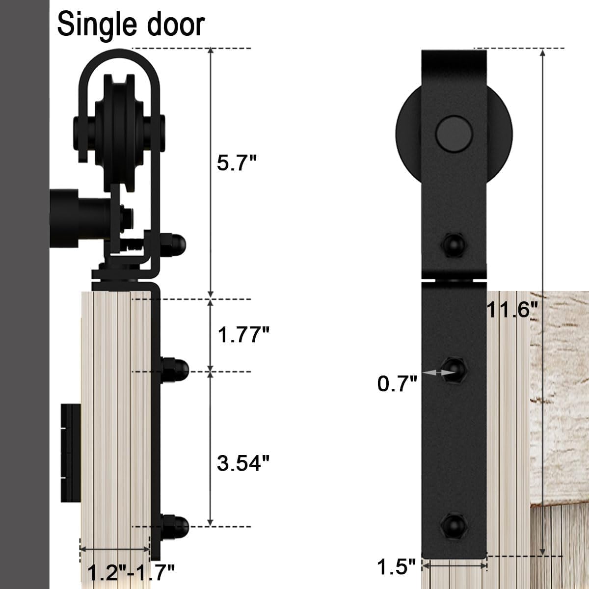 72"/6FT Bi-Folding Sliding Barn Door Hardware Kit for 4 Doors, Bi Fold Barn Door Hardware Fit Door Opening Width 68",Smoothly and Quietly,Easy to Install,No Door Panel (J Shape Hanger)