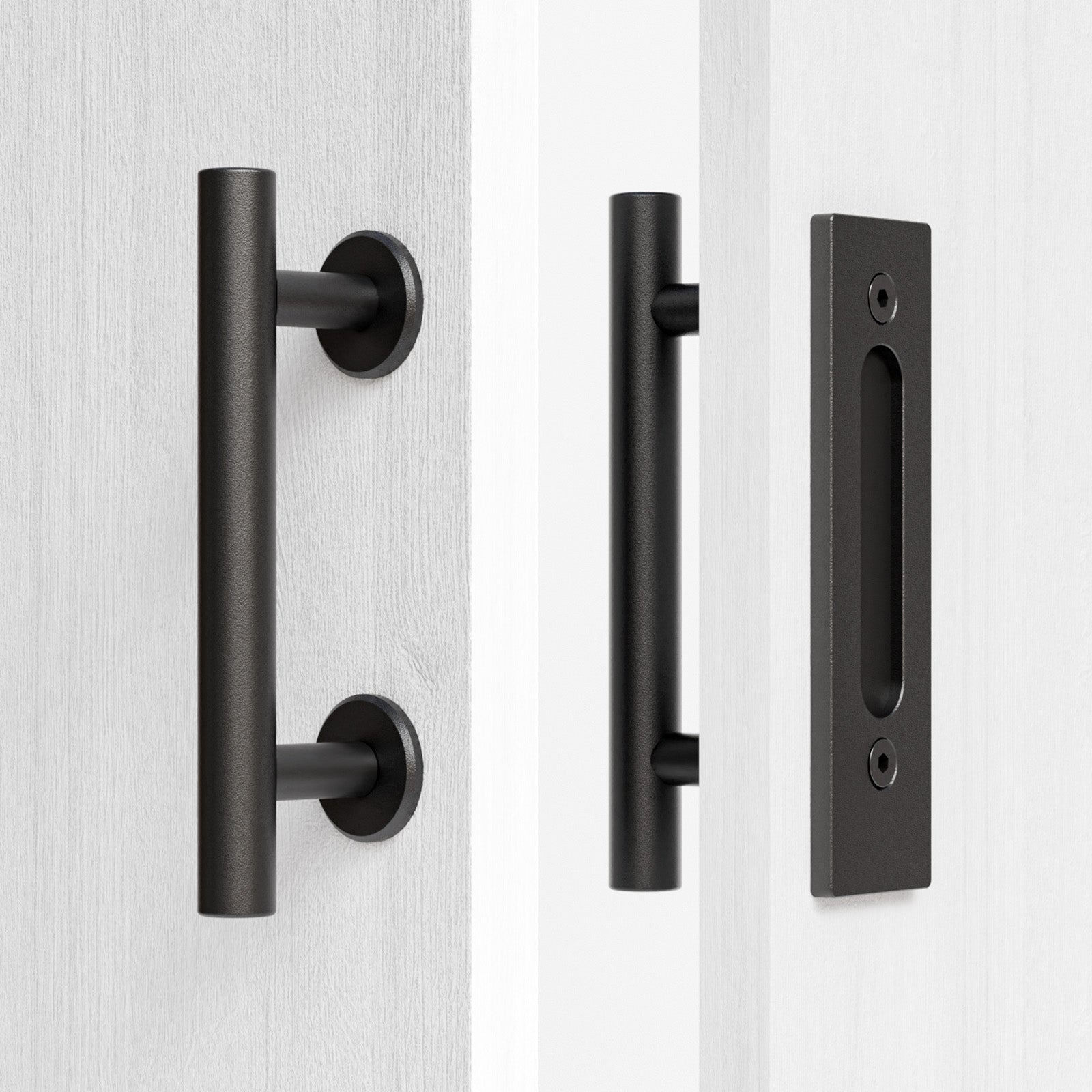 30CM Sliding Barn Door Handle Two-Side Design,Matt Black