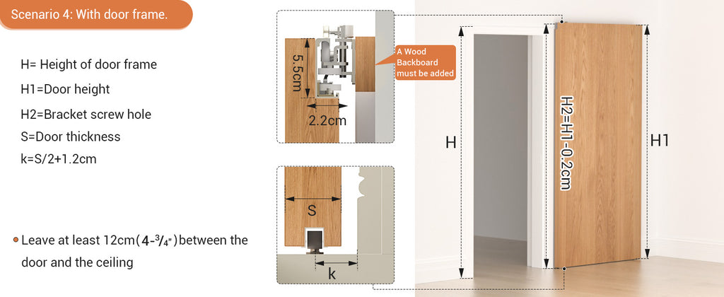 36" Concealed Sliding Barn Door Hardware with Soft Close Mechanism,Hidden Barn Door Hardware Kit,Wall Mount no Floor Track Fits Opening Width 25"-29"(Door not Included)